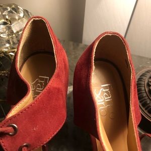 Red Suede Franco Sarto Sandals
